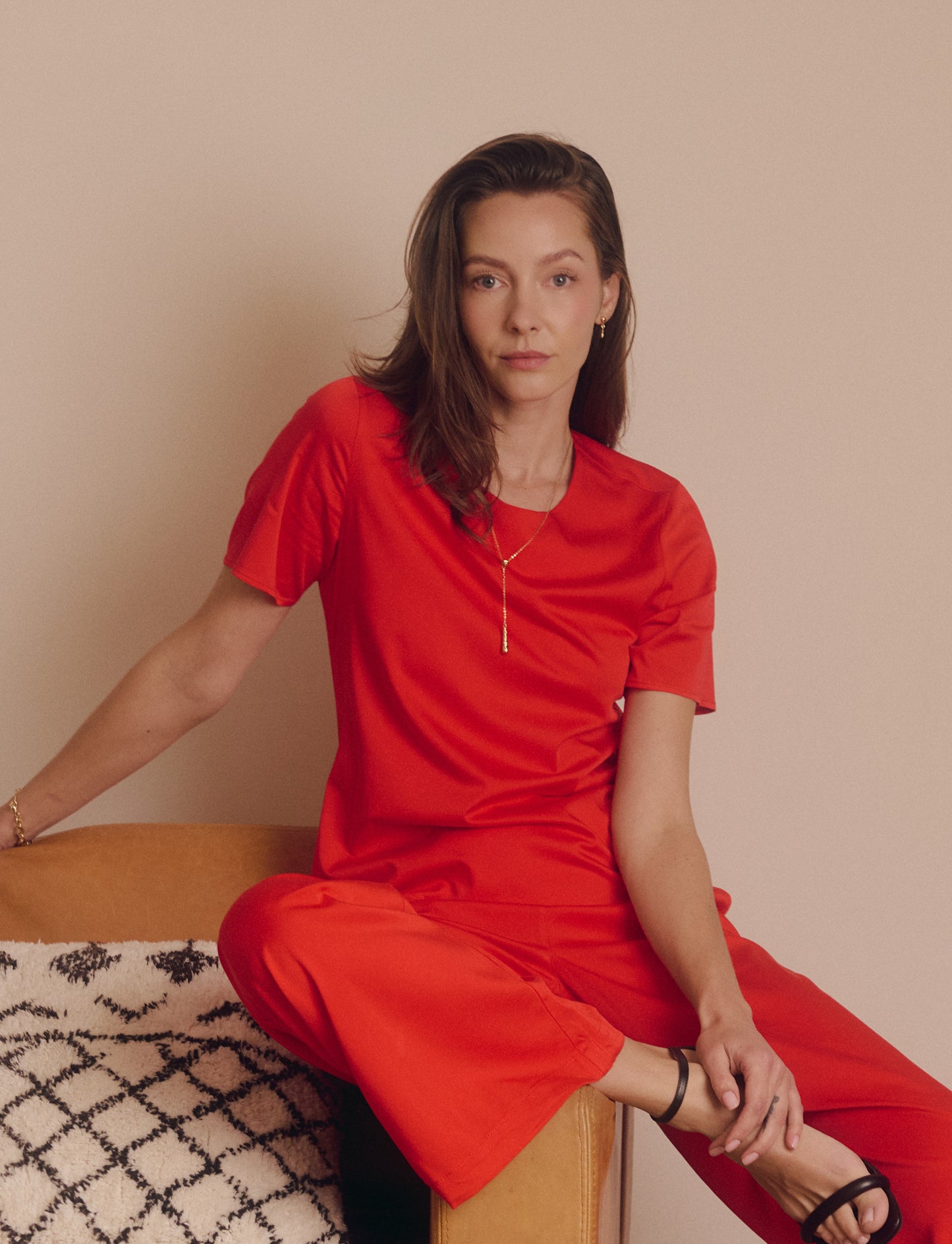 Blusa Manga Corta Roja
